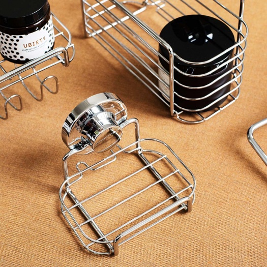 Lock n Roll Chrome Wire Suction Soap Dish