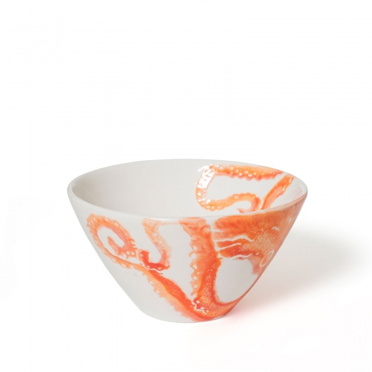 Orange Octopus Soup Bowl
