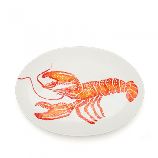 Extra Large Oval Platter Lobster Orange