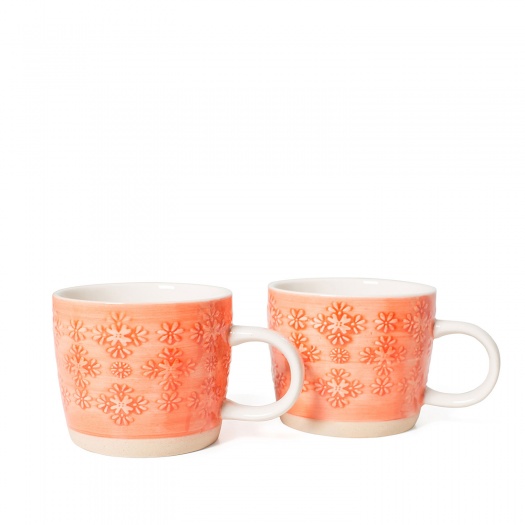 Mug Red Embossed Set/2