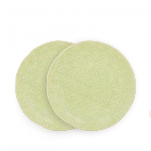 Side Plate Embossed Green Set/2