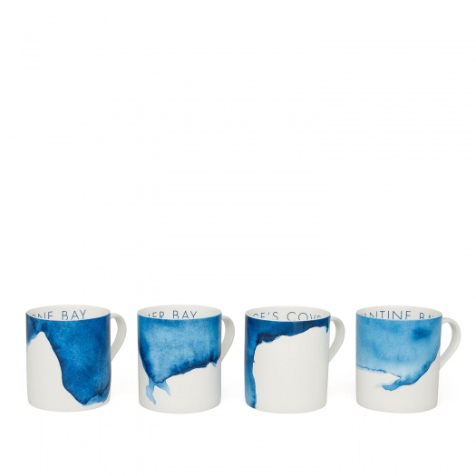 Coves Mug Set/4 DAYMER BAY, ST GEORGE'S COVE, TREVONE BAY, CONSTANTINE BAY