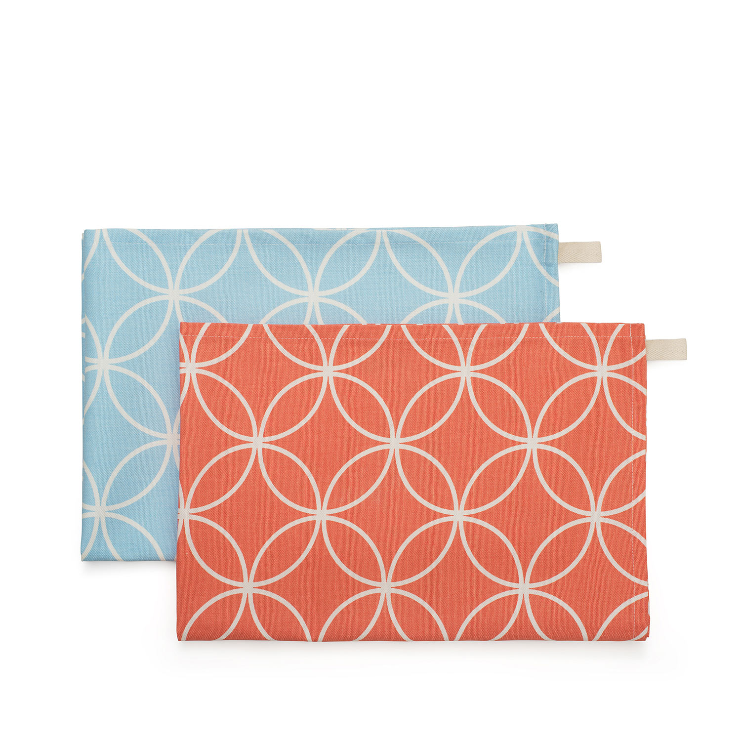 Tea Towel Rings Design Blue/Red set/2